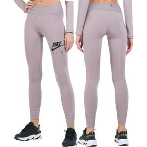 Nike Air Graphic Fast 7/8 Dri Fit Logo Leggings Ribbed Hem & Pockets Size Large